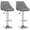 Image de vidaXL Tabourets de bar 2 pcs Gris Similicuir