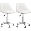 Image de Vidaxl Chaises Pivotantes De Salle Ã  manger 2 Pcs Blanc Similicuir