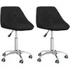 Image de Vidaxl Chaises Pivotantes De Salle Ã  manger 2 Pcs Noir Similicuir