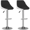 Image de vidaXL Tabourets de bar 2 pcs Noir et blanc Similicuir