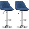Image de vidaXL Tabourets de bar 2 pcs Bleu Velours