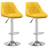 Image de vidaXL Tabourets de bar 2 pcs Jaune moutarde Velours