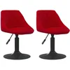 Image de Vidaxl Chaises Pivotantes Ã  dÃ®ner 2 Pcs Bordeaux Velours