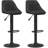 Image de vidaXL Tabourets de bar 2 pcs Noir Velours
