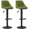 Image de vidaXL Tabourets de bar 2 pcs Vert clair Velours