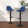 Image de vidaXL Tabourets de bar 2 pcs Bleu Velours