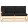 Image de Vidaxl Salon De Jardin 2 Pcs Avec Coussins Bois De Pin Massif