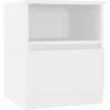Image de Armoire de lit 40x40x50 cm bois contreplaquÃ© blanc 1 tiroir 1 Ã©tagÃ¨re Table de chevet
