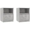 Image de Vidaxl Tables De Chevet 2 Pcs Gris BÃ©ton 40x40x50 Cm AgglomÃ©rÃ©