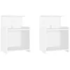 Image de Vidaxl Tables De Chevet 2 Pcs Blanc 40x35x60 Cm AgglomÃ©rÃ©