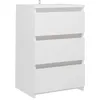 Image de Armoire de lit 40x35x62,5 cm bois contreplaquÃ© Blanc 3 tiroirs Chic Robuste Facile Ã  nettoyer