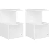 Image de Vidaxl Tables De Chevet 2 Pcs Blanc 35x35x55 Cm AgglomÃ©rÃ©