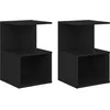 Image de Cabinets de Nuit avec Rangement Ouvert 2 pcs Noir 35x35x55 cm Bois ComposÃ©