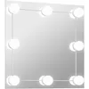 Image de vidaXL Miroir mural avec lampes LED CarrÃ© Verre