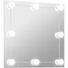 Image de vidaXL Miroir mural avec lampes LED CarrÃ© Verre