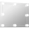 Image de vidaXL Miroir mural sans cadre avec lampes LED Rectangulaire Verre
