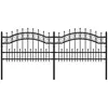 Image de Vidaxl ClÃ´ture De Jardin Avec Sommet De Lance Noir 115 Cm