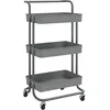 Image de Vidaxl Chariot De Cuisine 3 Niveaux Gris 42x25x83,5 Cm Fer Et Abs