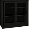 Image de vidaXL Armoire Ã  portes coulissantes Noir 90x40x90 cm Acier