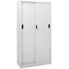Image de vidaXL Armoire Ã  bureau porte coulissante Gris clair 90x40x180cm Acier