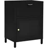 Image de vidaXL Table de chevet Noir 40x30x54,5 cm Acier et verre