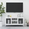 Image de vidaXL Meuble TV Blanc 105x35x52 cm Acier et verre
