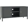 Image de vidaXL Meuble TV Anthracite 105x35x52 cm Acier et verre