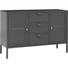 Image de vidaXL Buffet Anthracite 105x35x70 cm Acier et verre trempÃ©