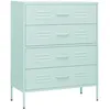 Image de vidaXL Commode Vert menthe 80x35x101,5 cm Acier