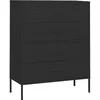 Image de Commode 1 piÃ¨ce 3 tiroirs avec niveleurs rÃ©glables en acier noir