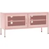 Image de vidaXL Meuble TV Rose 105x35x50 cm Acier