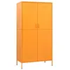 Image de Armoire avec 4 ÃtagÃ¨res Ajustables et Barre de Suspension Jaune Moutarde 90x50x180 cm Acier