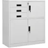 Image de vidaXL Armoire de bureau Gris clair 90x40x102 cm Acier