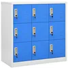 Image de vidaXL Armoire Ã  casiers Gris clair et bleu 90x45x92,5 cm Acier