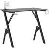 Image de vidaXL Bureau de jeu avec pieds en forme de Y Noir 90x60x75 cm