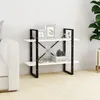 Image de vidaXL BibliothÃ¨que Ã  2 niveaux Blanc 80x30x70 cm bois d'ingÃ©nierie