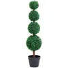 Image de vidaXL Plante de buis artificiel avec pot Forme de boule Vert 90 cm