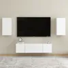 Image de vidaXL Ensemble de meubles TV 4 pcs Blanc AgglomÃ©rÃ©