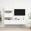 Image de Vidaxl Ensemble De Meuble Tv 4 Pcs Blanc AgglomÃ©rÃ©