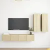 Image de Vidaxl Ensemble De Meubles Tv 4 Pcs ChÃªne Sonoma Bois D'ingÃ©nierie