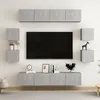 Image de Vidaxl Ensemble De Meubles Tv 8 Pcs Gris BÃ©ton AgglomÃ©rÃ©
