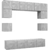 Image de vidaXL Ensemble de meuble TV 8 pcs Gris bÃ©ton AgglomÃ©rÃ©