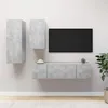 Image de vidaXL Ensemble de meubles TV 4 pcs Gris bÃ©ton Bois d'ingÃ©nierie