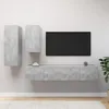 Image de vidaXL Ensemble de meubles TV 4 pcs Gris bÃ©ton Bois d'ingÃ©nierie