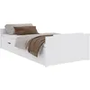 Image de vidaXL Cadre de lit avec tiroirs Blanc Bois de pin massif 90x200 cm