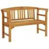 Image de Banc De Jardin 114 Cm Bois D'acacia Massif Avec Dossier SculptÃ© & Accoudoirs Ergonomiques