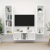 Image de vidaXL Ensemble de meuble TV 3 pcs Blanc AgglomÃ©rÃ©