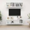 Image de vidaXL Meubles TV muraux 2 pcs Blanc AgglomÃ©rÃ©