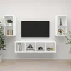 Image de vidaXL Meubles TV muraux 4 pcs Blanc AgglomÃ©rÃ©