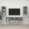 Image de vidaXL Meubles TV muraux 4 pcs Gris bÃ©ton AgglomÃ©rÃ©